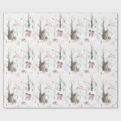 水の色の森の友人ベビーシャワー ラッピングペーパー (フラット)