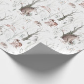 水の色の森の友人ベビーシャワー ラッピングペーパー (角)