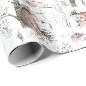 水の色の森の友人ベビーシャワー ラッピングペーパー (ロールコーナー)