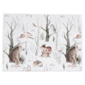 水の色の森の友人ベビーシャワー ラージペーパーバッグ (裏面)