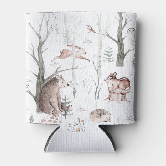 水の色の森の友人ベビーシャワー 缶クーラー (正面)