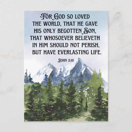 水の色の森の山ジョン3 16聖なる書物、 経典 ポストカード (正面)
