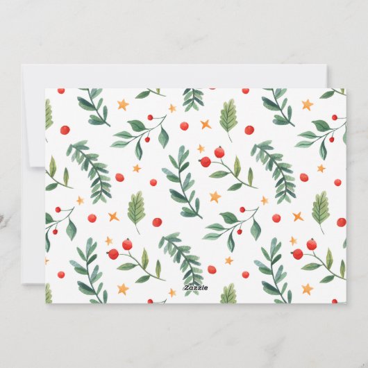 水の色の森の最も素晴らしい時間の赤い写真 シーズンカード (裏面)