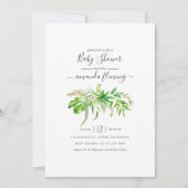 水の色の森の緑のベビーシャワー 招待状 (正面)