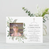 水の色の森の緑の最初の聖餐式 招待状 (スタンド正面)