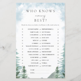 水の色の森の赤ちゃんシャワーmommyゲーム