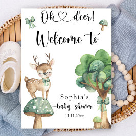 水の色の森の鹿 – ようこそ赤ちゃんシャワー ポスター
