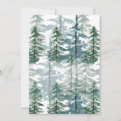 水の色の森エレガント松の木クリスマス シーズンカード (裏面)