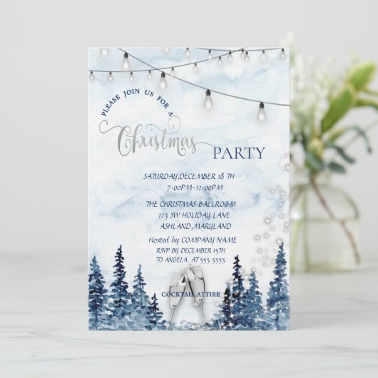 水の色の森ガラス会社クリスマスパーティー 招待状 (スタンド正面)