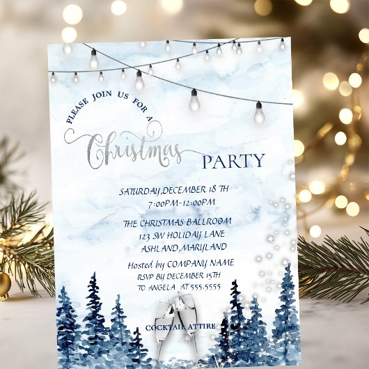 水の色の森ガラス会社クリスマスパーティー 招待状