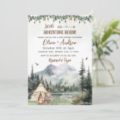 水の色の森キャンピングアドベンチャーベビーシャワー 招待状 (スタンド正面)