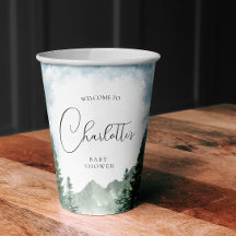 水の色の森ベビーシャワーカップ