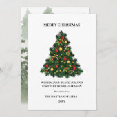 水の色の森メリークリスマスホリデーカード シーズンカード (正面/裏面)