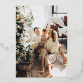 水の色の森メリークリスマスホリデーフォト 箔シーズンカード (裏面)