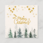 水の色の森メリークリスマスホリデー スクエア名刺 (正面)