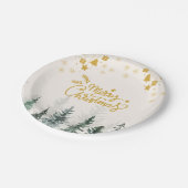 水の色の森メリークリスマスホリデー ペーパープレート (アングル)