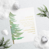 水の色の森メリークリスマスホリデー 箔シーズンポストカード