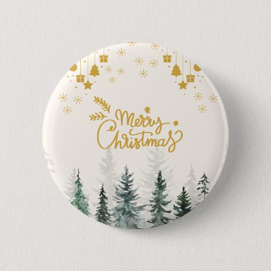 水の色の森メリークリスマスホリデー 缶バッジ (正面)