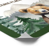 水の色の森、テディベア、ベビーシャワーギフト ポスター (角)