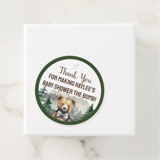 水の色の森、テディベア、赤ちゃんシャワーの好意 フェイバータグ (インサイチュ)