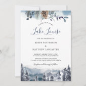 水の色の森、山の目的地結婚、 招待状 (正面)