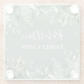 水の色の植物性アイビシダのキャビンセージグリーン ガラスコースター (裏面)