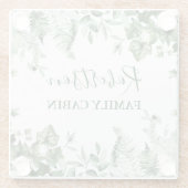 水の色の植物性アイビシダのセージのファミリーキャビン ガラスコースター (裏面)