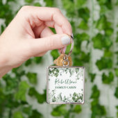 水の色の植物性アイビシダのセージのファミリーキャビン キーホルダー (手)