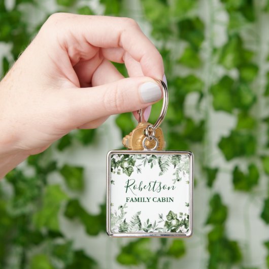 水の色の植物性アイビシダのセージのファミリーキャビン キーホルダー (手)