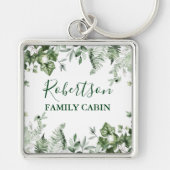 水の色の植物性アイビシダのセージのファミリーキャビン キーホルダー (正面)