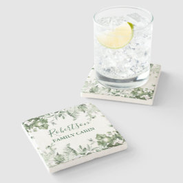 水の色の植物性アイビシダのセージのファミリーキャビン ストーンコースター