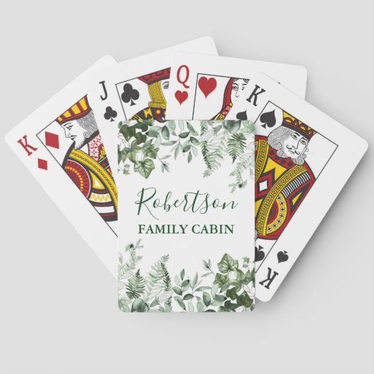 水の色の植物性アイビシダのセージのファミリーキャビン トランプ (裏面)