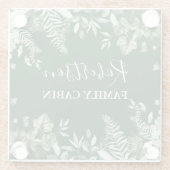 水の色の植物性アイビシダSageキャビングリーン ガラスコースター (裏面)