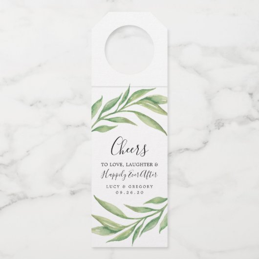 水の色の植物性結婚の応援を愛する ボトルネックタグ (正面)