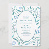 水の色の植物星デビッドバーバルミツワー 招待状 (正面)