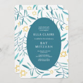 水の色の植物星デビッドバーバルミツワー 招待状 (正面/裏面)