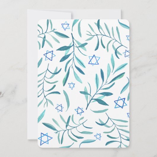 水の色の植物星デビッドバーバルミツワー 招待状 (裏面)