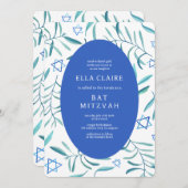 水の色の植物星デビッドバーバルミツワー 招待状 (正面/裏面)