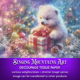 水の色の極性クマのクリスマスギフトの切り離し 薄葉紙