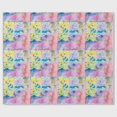 水の色の正方形市松模様にギフトラップ ラッピングペーパー (フラット)