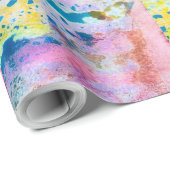 水の色の正方形市松模様にギフトラップ ラッピングペーパー (ロールコーナー)