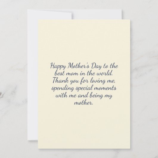 水の色の母と娘の母の日フラット カード (裏面)