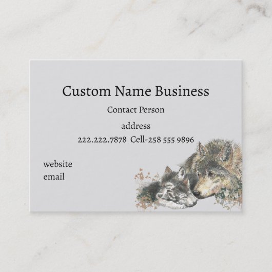 水の色の母または父ウルフとカブスのビジネス 名刺 (正面)