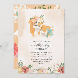 水の色の母エレガントはデイブランチベビーショウ 招待状