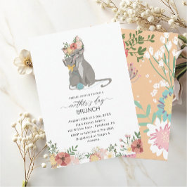 水の色の母エレガントはデイブランチベビーショウ 招待状