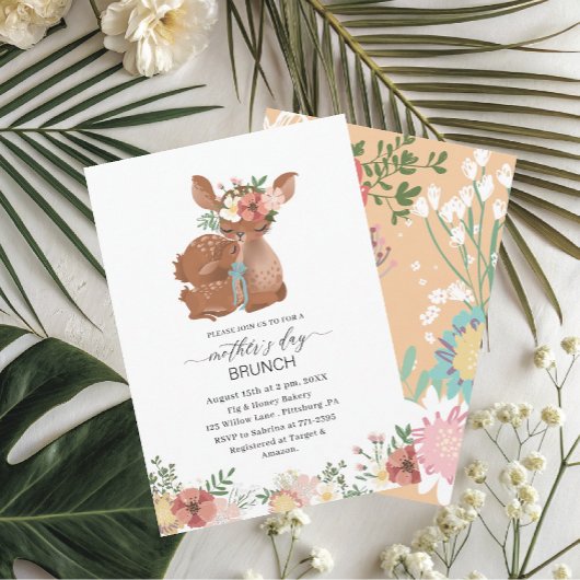 水の色の母エレガントはデイブランチベビーショウ 招待状