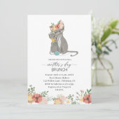 水の色の母エレガントはデイブランチベビーショウ 招待状 (スタンド正面)