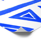 水の色の民族アステカ、幾何学的パターン。 ポスター (角)