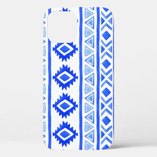 水の色の民族アステカ、幾何学的パターン。 Case-Mate iPhoneケース (裏面)