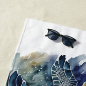 水の色の水中リーフシーンシーカメ ビーチタオル (インサイチュ)